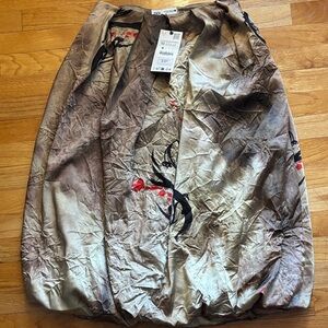 Zara A-Line Skirt - Gold and Black with Red Accents